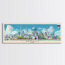 Grozny Russia Panoramic Travel Poster, Framed Canvas Print or Metal Wall Art, Travel Art, Home Decor, Panoramic Painting, Midcentury Art