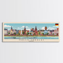 Halle Saale Germany Wall Art, Panoramic Travel Poster, Panoramic Framed Canvas Print, City Wall Art, Wall Hanging Home Decor, Travel Art