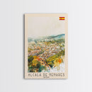 Alcalį de Henares Spain Aerial View Travel Poster Art, Framed Canvas Print, Stunning Wall Art for Living Room and Bedroom Decor