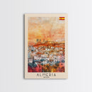 Almeria Spain Beachside City Travel Poster Art, Framed Canvas Print, Vibrant Wall Art for Living Room, Bedroom Decor, Home Decoration