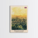 Bradford United Kingdom Travel Poster Framed Canvas Print, Wall Art, Home Decor, Travel Print, Cityscape Art, Abstract Art, Original Art