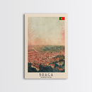 Braga Portugal Travel Poster Framed Canvas Print, Wall Art, Home Decor, Travel Print, Sunset Scene, Boho Art, Original Art