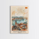 Gothenburg Sweden Harbor View Art, Framed Canvas Print, Living Room Wall Art, Travel Poster, Home Decoration
