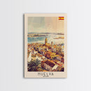 Huelva Spain Cityscape Art Print, Vibrant Sunset Canvas Print for Home Decor, Travel Poster for Living Room Wall Art, Spanish City View