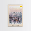 Kharkiv Ukraine Cityscape in Spring, Framed Canvas Print, Travel Poster, Wall Art, Home Decor, Living Room Decoration, Ukrainian Urban Art