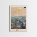 Perm Russia Travel Poster Framed Canvas Print, Watercolor Painting, Scenic Wall Art, Home Decor, Russian Landscape, Urban Art