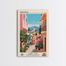 Granada Spain Travel Poster Framed Canvas Print, Midcentury Modern Art, Pop Art Wall Decor, Scenic Living Room Art, Bedroom Decor