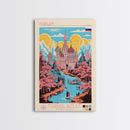 Kurgan Russia Travel Poster Framed Canvas Print, Midcentury Modern Art, Pop Art Wall Decor, Scenic Wall Art, Living Room Decoration, Office Gift
