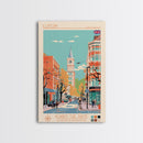 Luton United Kingdom Travel Poster Framed Canvas Print, Wall Decor, Midcentury Modern Art, Pop Art, Scenic Art for Living Room and Office