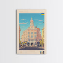 Mariupol Ukraine Travel Poster Framed Canvas Print, Midcentury Modern Art, Pop Art Wall Decor, Home Decor, Vacation Gift, Office Art