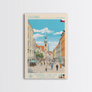 Ostrava Czech Republic Travel Poster Framed Canvas Print, Midcentury Modern Art, Pop Art Wall Decor, Home Decor, Vacation Gift, Bedroom Art