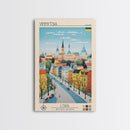 Vinnytsia Ukraine Travel Poster Framed Canvas Print, Midcentury Modern Art, Pop Art Wall Decor, Living Room Art, Scenic Wall Art