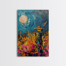 Halloween Ghostly Specter in Enchanted Forest Framed Canvas Print, Spooky Wall Art, Home Decor, Witch's Lair, Gift Idea, Midnight Haunt