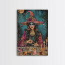 Halloween Haunted Doll, Framed Canvas Print, Wall Art, Spooky Decor, Halloween Decoration, Living Room Art, Unique Gift