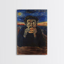 The Scream But With A Hamburger Halloween Artwork, Perfect for Adding a Touch of Spooky Humor to Your Wall Decor