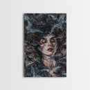 Bats and Beauty in the Night - Spooky Halloween Wall Art - Creepy Home Decor - Gothic Art Print - Unique Halloween Decoration