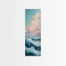 Textured Canvas Painting of Ocean Waves, Ocean Landscape Framed Art, Coastal Wall Art for Beach House, Beach Art Print, Modern Wall Art