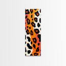 Bold Leopard Print in Orange and Black - Framed Canvas Print, Midcentury Modern Wall Art, Skinny Art, Tall Art, Living Room Decor