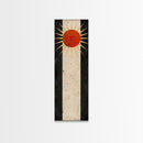 Abstract Sunburst Design on Distressed Background - Framed Canvas Print, Midcentury Modern Art, Skinny Art, Tall Art, Living Room Wall Decor