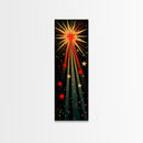 Starburst Explosion on Black Background - Framed Canvas Print, Boho Art, Midcentury Modern, Skinny Art, Tall Art, Bedroom Wall Art, Minimalist Art