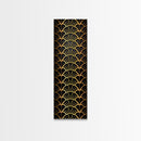 Abstract Gold Geometric Pattern on Black Background - Framed Canvas Print, Art Deco Style, Skinny Art, Tall Art, Midcentury Modern Art, Living Room Wall Decor