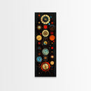 Interdimensional Wall Art, Retro Art Deco Clocks, Framed Canvas Print, Surrealist Decor