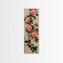 Framed Canvas Print Of Japanese Floral Art With Camellia Blossoms And Detailed Leaves Ready To Hang Traditional Japanese Wall Art Decor