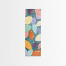 Floating Leaves in Soft Pastel Colors, Skinny Tall Art with Japanese Influence, Framed Canvas Print in Ukiyo-e Style