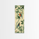 Skinny Art Tall Art Framed Canvas Print Birds Amongst Dense Greenery And Red Flowers Ukiyo-e Japanese Style Art Wood Block Print