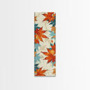 Japanese Autumn Leaves Canvas Print In Ukiyo-e Style, Traditional Woodblock Art, Framed Canvas Print, Tall Skinny Japanese Wall Art, Ready To Hang