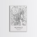 Providence Street Map, Rhode Island Map, City Map Art, Minimalist Art, Wall Art, Canvas Print, Bedroom Wall Décor, Gift For Couples, by NuevArt