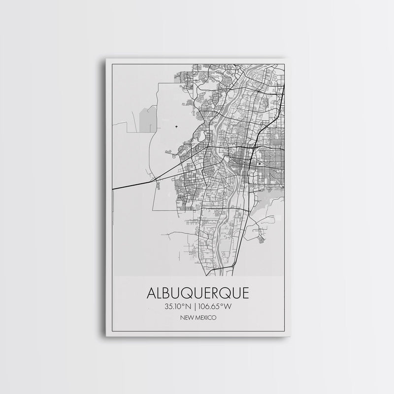 Albuquerque Street Map, New Mexico Map,Man Cave Wall Art, City Map Print, Minimalist, Modern Art, Wall Art, Canvas Print, Canvas Wall Art