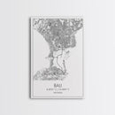 Bali Street Map, Indonesia Map, Asian City Wall Art, Travel Gift, Living Room Art, Minimalist Art, Wall Art, Canvas Print, Canvas Wall Art