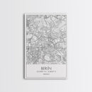 Berlin Street Map, Germany Map, Europe City Map Art, Modern Art, Wall Art, Canvas Print, Canvas Wall Art, Travel Lover Gift, Guest Room Art