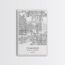 Chandler Street Map, Arizona Map, City Map Art, Modern Art, Wall Art, Canvas Print, Canvas Wall Art, Home Office Art, Housewarming Gift