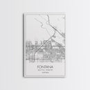 Fontana Street Map, California Map, City Map Art, Minimalist Art, Wall Art, Canvas Print, Unique Wall Art, Travel Décor, Travel Gift For Men