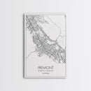 Fremont Street Map, California Map, City Map Art, Minimalist Art, Wall Art, Canvas Print, Travel Lover Gift, Bar Wall Décor, Travel Prints
