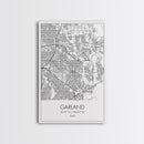 Garland Street Map, Texas Map, City Map Art, Minimalist Art, Wall Art, Canvas Print, Black And White Map, Travel Wall Art, Gift For Her