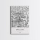 Houston Street Map, Texas Map, ity Map Art, Minimalist Art, Wall Art, Canvas Print, Travel Print, Farmhouse Wall Art, Gift For Couple