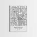 Minneapolis Street Map, Minnesota Map, City Map Art, Modern Art, Wall Art, Canvas Print, Travel Print, Master Bedroom Art, Graduation Gift