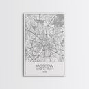 Moscow Street Map, Russia Map, Europe City Map Art, Modern Art, Wall Art, Canvas Print, Wall Art Prints, Gift For Husband, Travel Wall Décor
