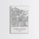 North Las Vegas Street Map, Nevada Map, City Map Art, Modern Art, Wall Art, Canvas Print, Wall Décor Bedroom, Honeymoon Gift,  Travel Art