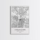 Overland Park Street Map, Kansas Map, City Map Art, Modern Art, Wall Art, Canvas Print, Gift For Her, Bedroom Wall Art, Travel Wall Décor