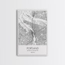 Portland Street Map, Oregon Map, City Map Art, Minimalist Art, Wall Art, Canvas Print, Black And White Art, Travel Print, Couples Gift