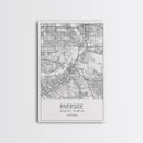 Riverside Street Map, California Map, City Map Art, Minimalist Art, Wall Art, Canvas Print, Office Wall Décor, Gifts For Dad, Travel Print