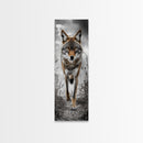 Intense Coyote Stare Framed Canvas Print | Wildlife Wall Art | Rustic Decor | Moody Art | Southwest Wall Art | Above Sofa Art | Gift Idea