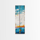 Fishing Rod Painting Canvas Print, Fly Fishing Art, Nautical Wall Art, Rustic Decor, Tall Narrow Art, Coastal Landscape Art, Above Couch Art, Fishing Wall Art, Nautical Decor, Farmhouse Art, Skinny Wall Art, Living Room Art, Gift Idea