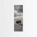 Lone Bison in Field Framed Canvas Print | Rustic Wall Art | Moody Art | Wildlife Painting | Farmhouse Decor | Southwest Wall Art | Gift Idea