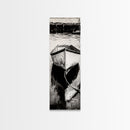 Monochrome Boat Reflection Framed Canvas Print nautical painting moody art coastal wall art nautical wall art gift idea for him