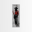 Gunslinger Cowboy Art, Framed Canvas Print, cowgirl painting, rustic wall art, moody art, gift idea, southwest wall art, vintage art